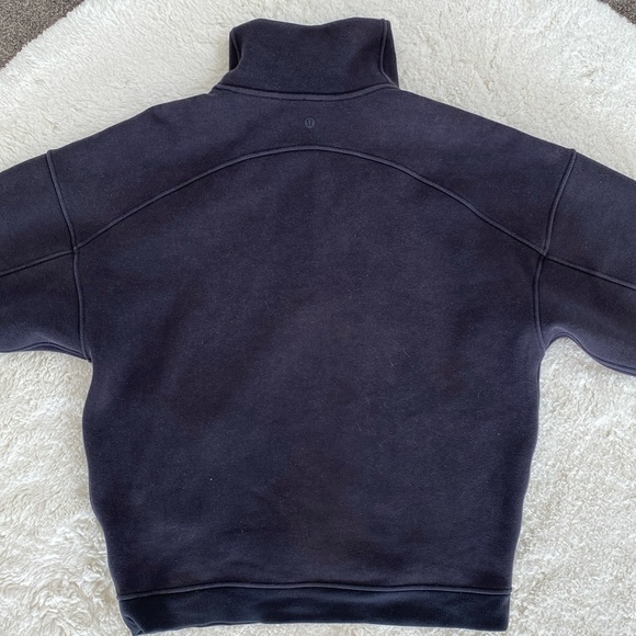 ❤️ Lululemon Thick Fleece Half Zip Oversized Funnel Neck Black Size XS/S - Picture 5 of 9